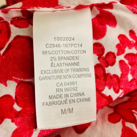 Dalia red and white long blouse sizeM - Picture 5 of 9